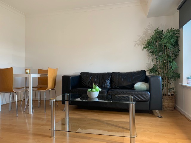Spacious living room in furnished King’s Crescent flat Aberdeen